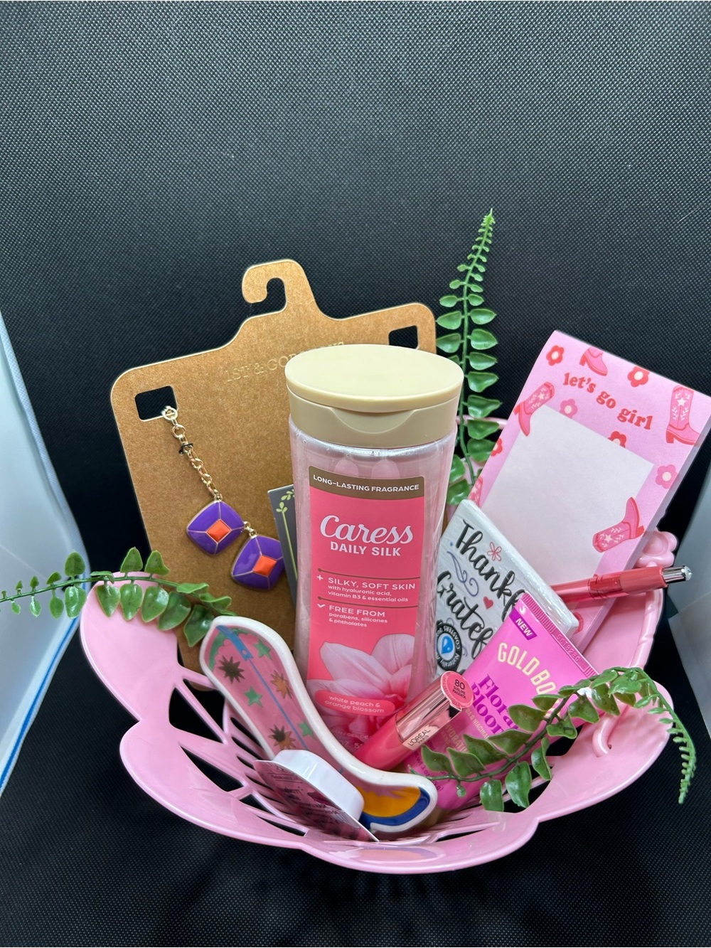 Pink Flower Basket “Boo” Basket
